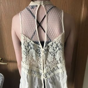 Cream colored patterned tank
